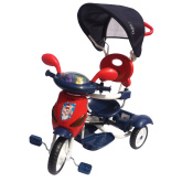 Παιδικο Τρικυκλο Ποδηλατο Joyful Cartoon Μπλε Και Κόκκινο Με Τέντα Και Καλάθι  (856-2 B-01/A-02)