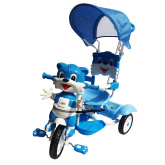 Παιδικό Τρίκυκλο Ποδήλατο Μπλε Σκυλάκι Με Τεντα Και Καλαθι  (709-2 B-07/B-08)